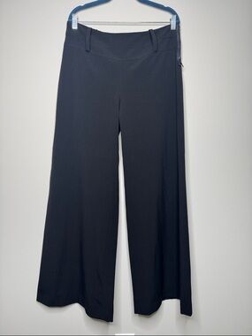 People Like Frank Black Wide-Leg Stretch Trousers Academia Goth Business Size 31